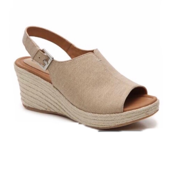 b.o.c. Shoes - b.o.c Bruna Beige Open Toe Espadrille Wedges